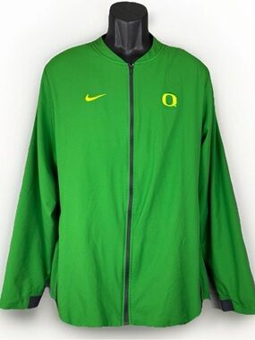 Oregon DUCKS Football TEAM ISSUED Nike Dri-Fit ZIP UP Vent JACKET Apple Green L